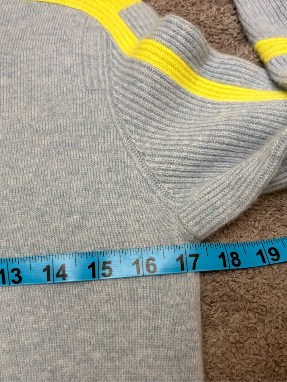 rag & bone Logan 100% Cashmere Ski Crew Sweater Seafoam Blue Small - Picture 10 of 11